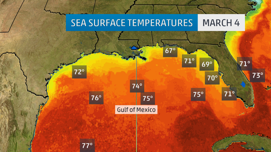 Average Temperature of the Gulf of Mexico