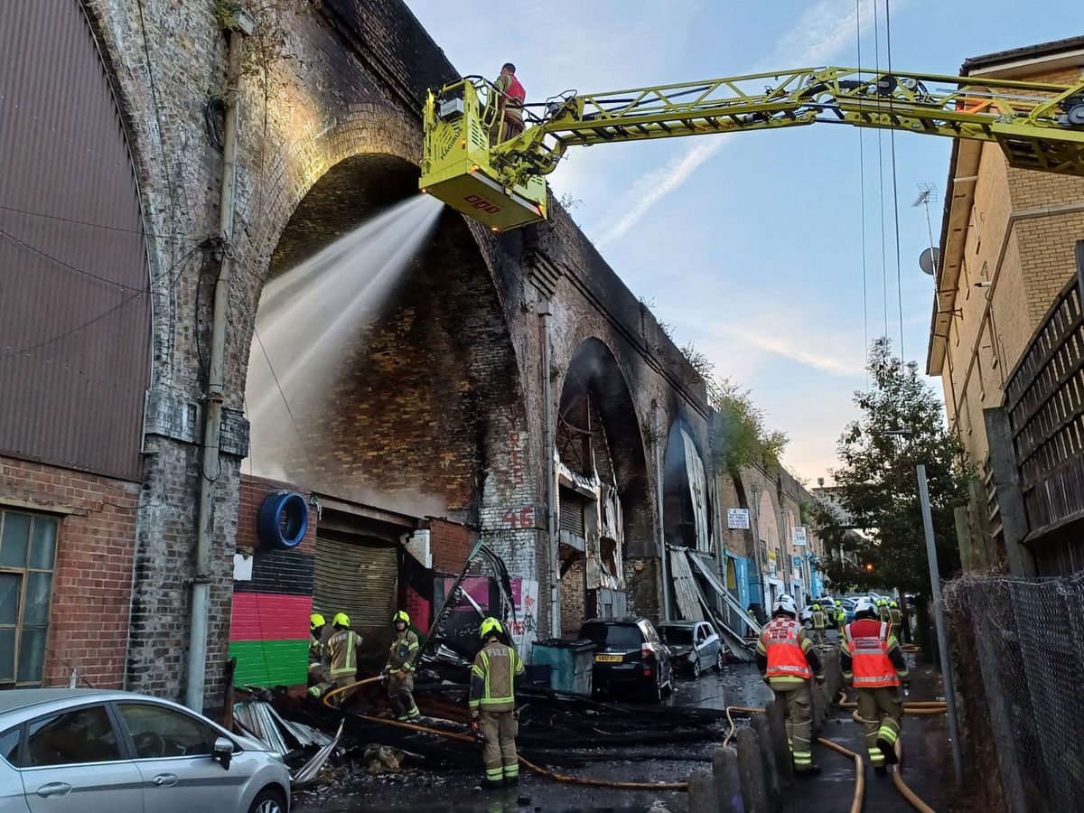 Railway Arch Fire in 2018 in Uk
