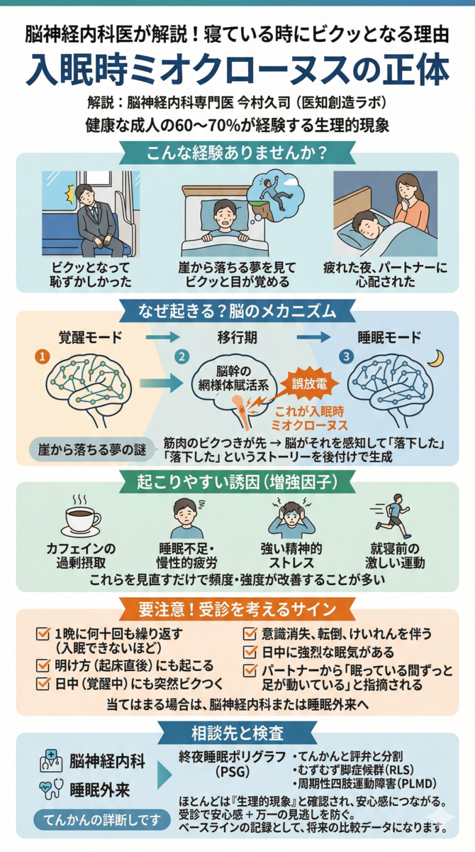 寝てる時にビクッとなる正体は？ジャーキングの原因と病気の見分け方