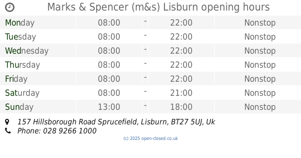 Opening Times Boxing Day Marks Spencer