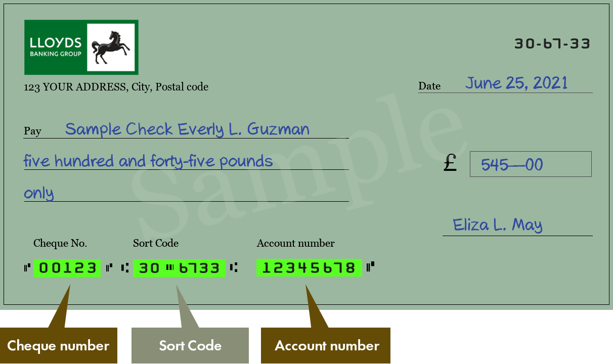 Check a Sort Code and Account Number
