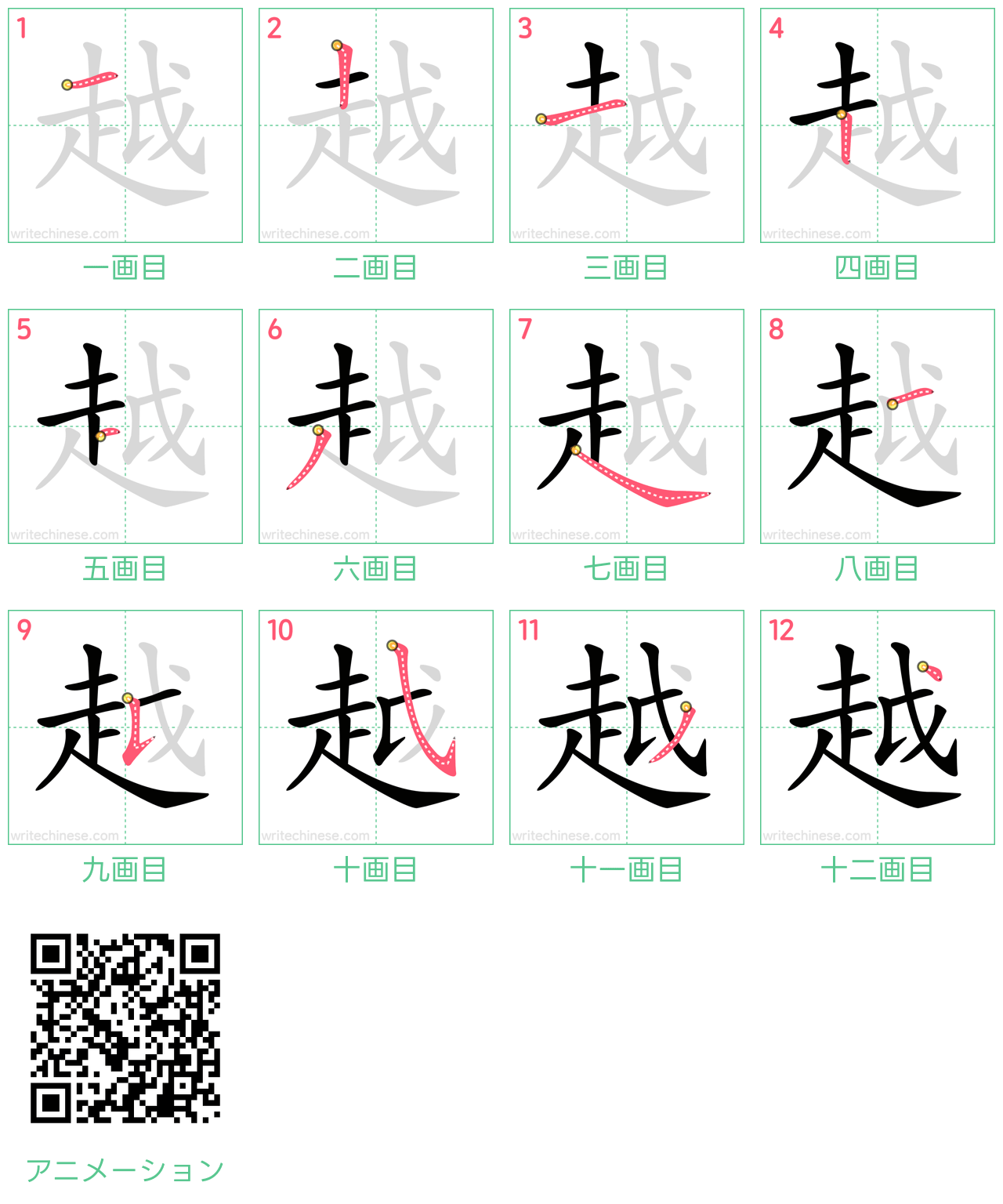 漢字「越」の書き順完全ガイド｜そうにょうの罠と12画美文字の極意