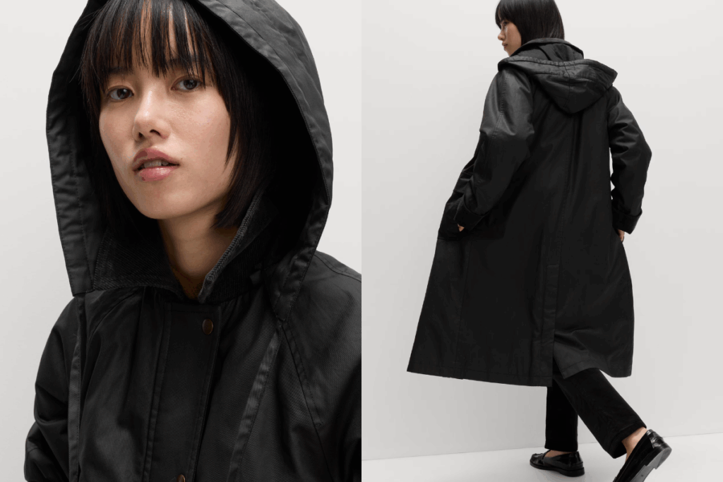Marks & Spencer Pure Cotton Waxed Hooded Longline Car Coat
