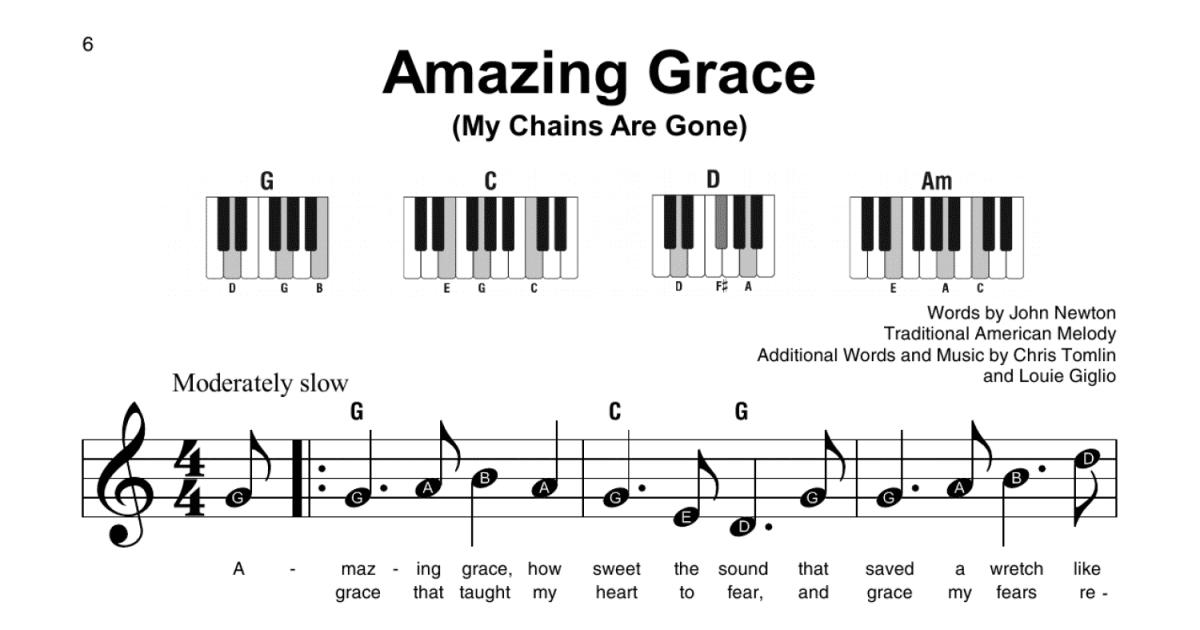 Amazing Grace My Chains Are Gone Piano Chords