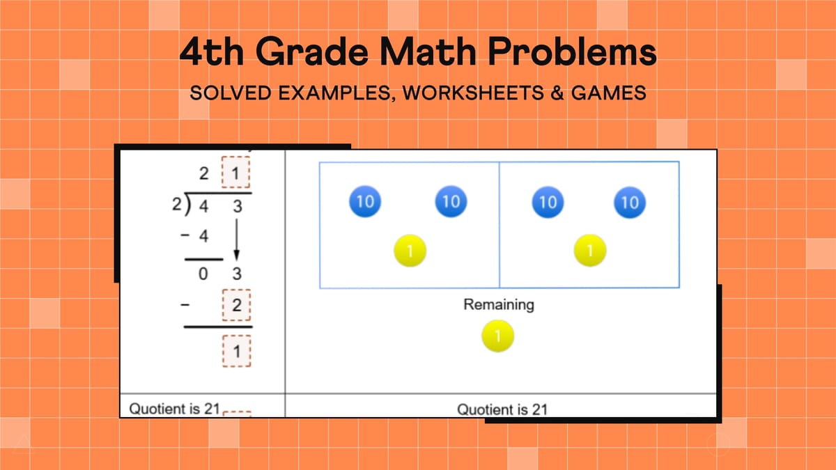 Math Problems for 4Th Graders with Answers