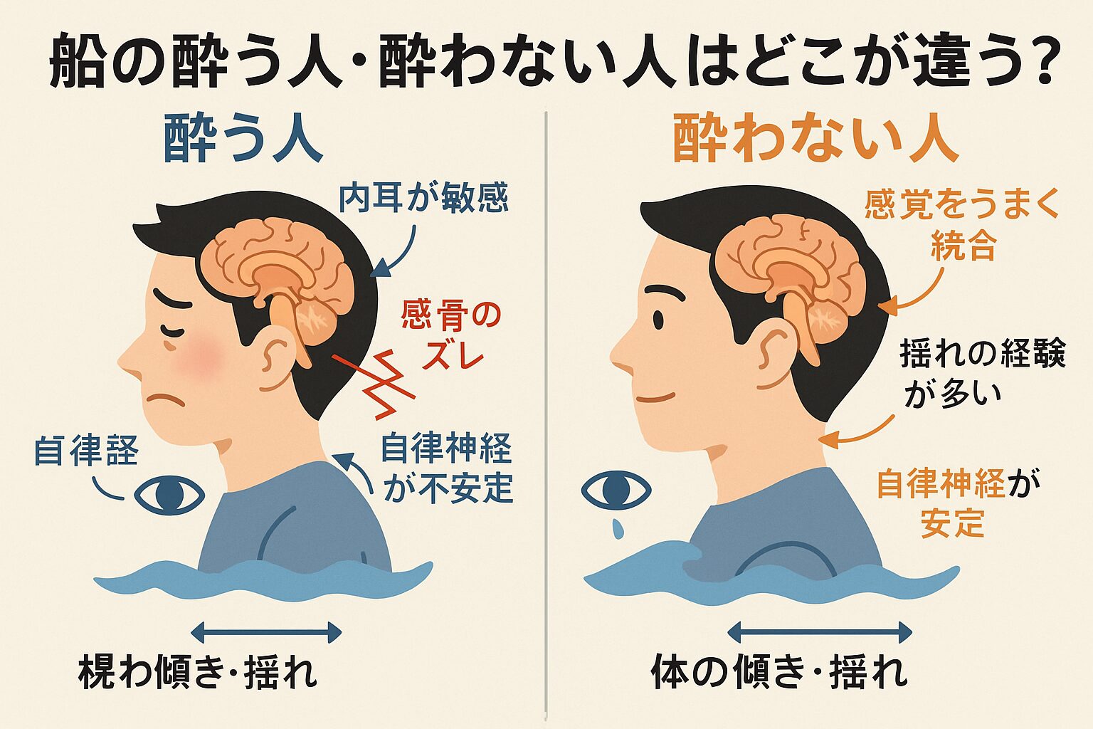 船酔いしない人のタイプとは？最新医学研究が明かす驚きの共通点