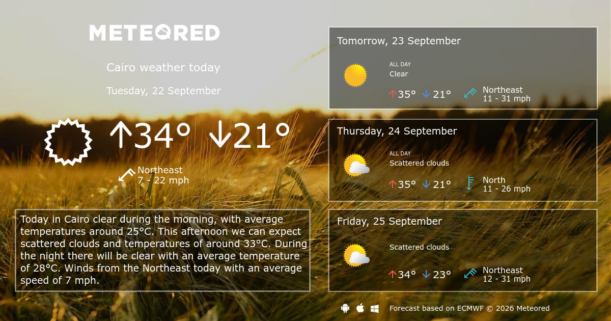 Weather in Cairo for 14 Days