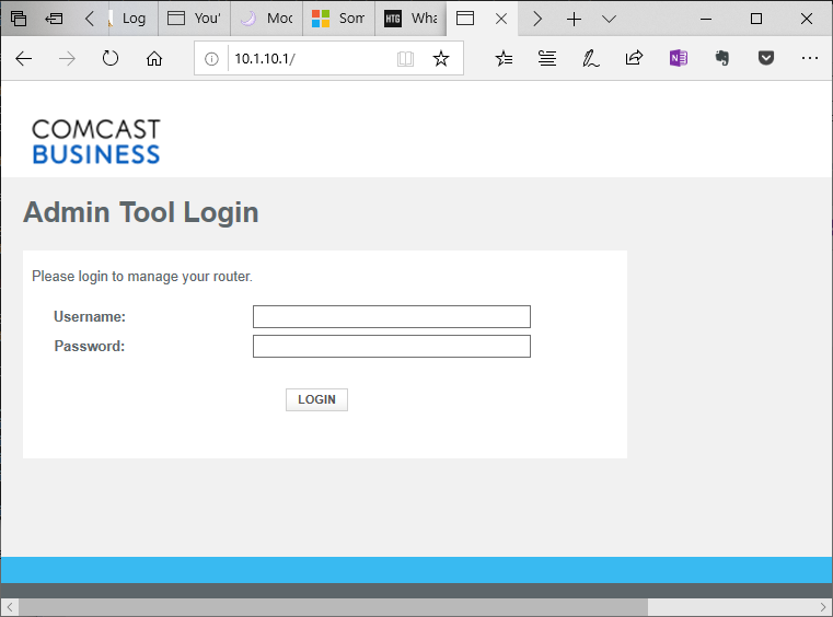 Comcast Business Admin Tool Login Default