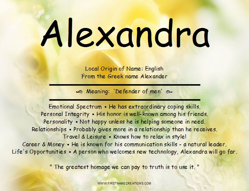 What Does the Name Alexandra Mean