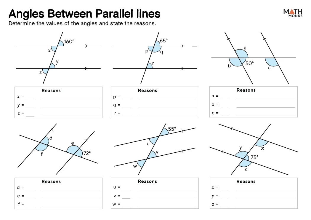 Angle Pair Relationships with Parallel Lines Worksheet Answers