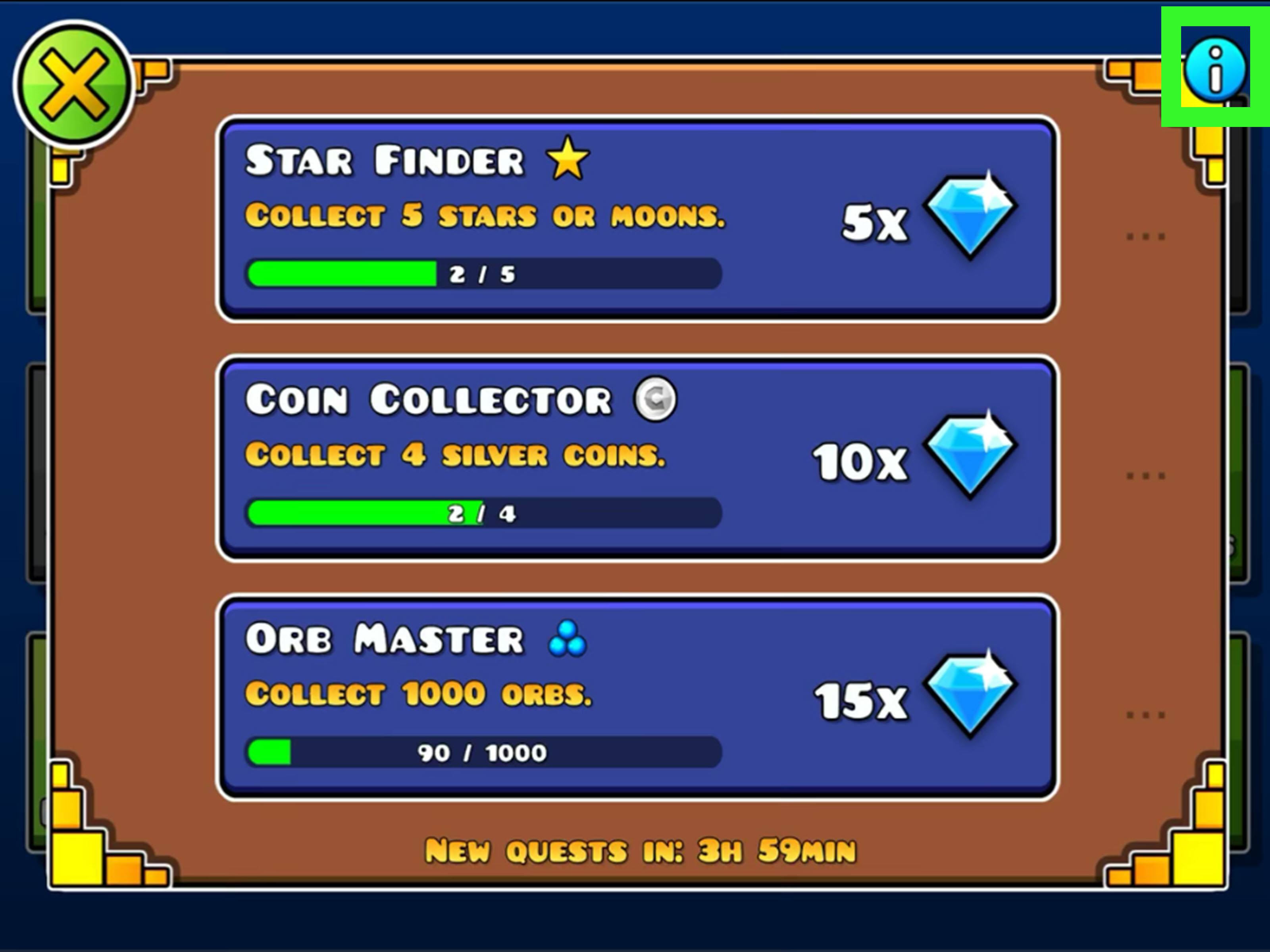 Codes for Diamonds in Geometry Dash