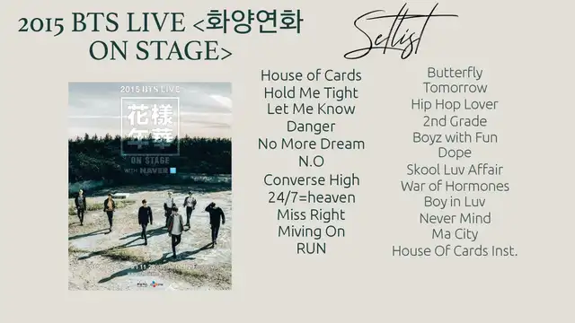 Bts 2015 on Stage Setlist