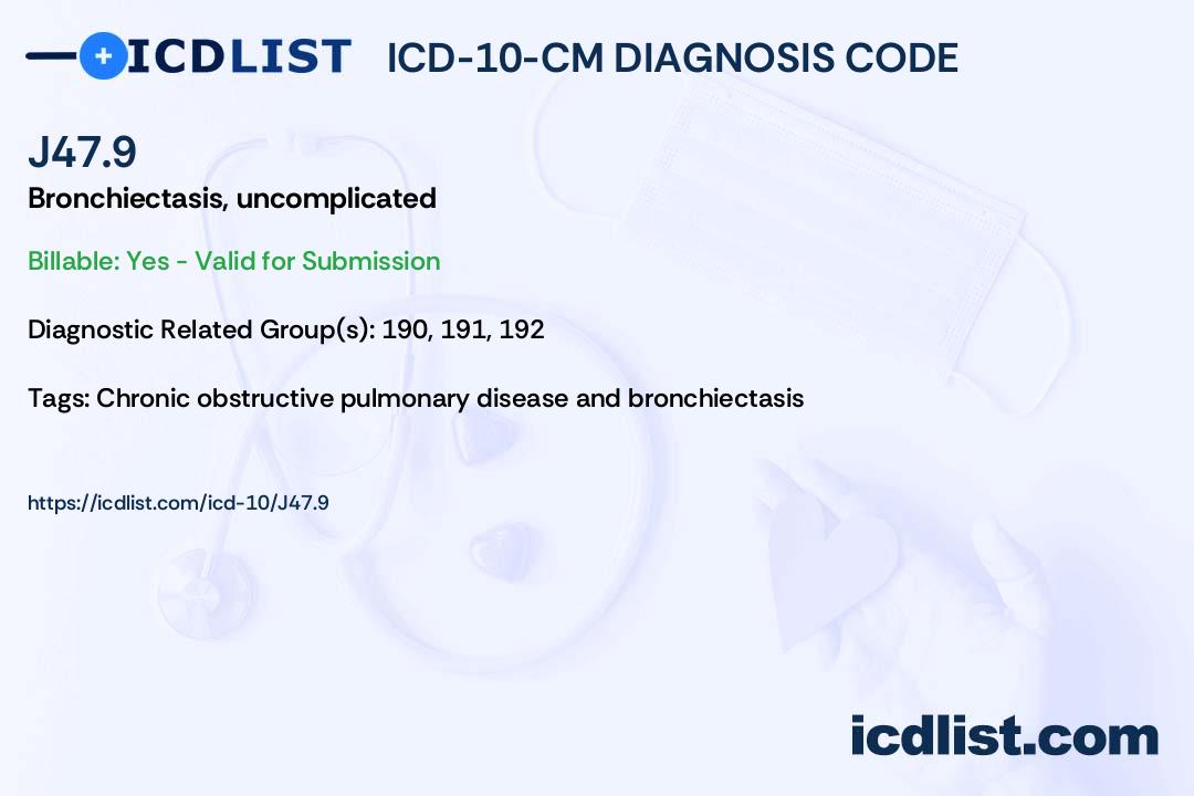 Icd 10 Code Bronchiectasis