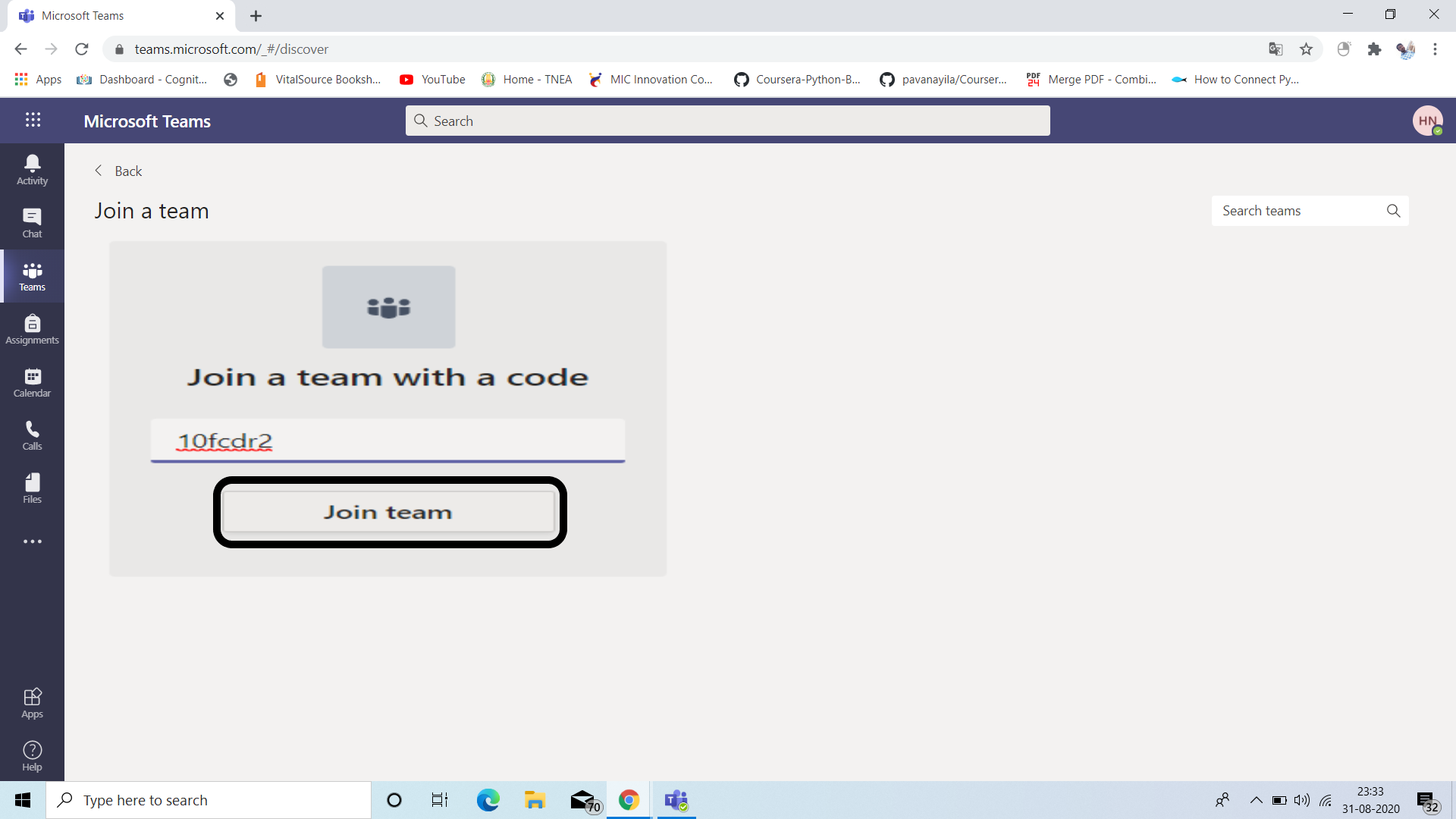 Microsoft Teams Join Meeting with Code