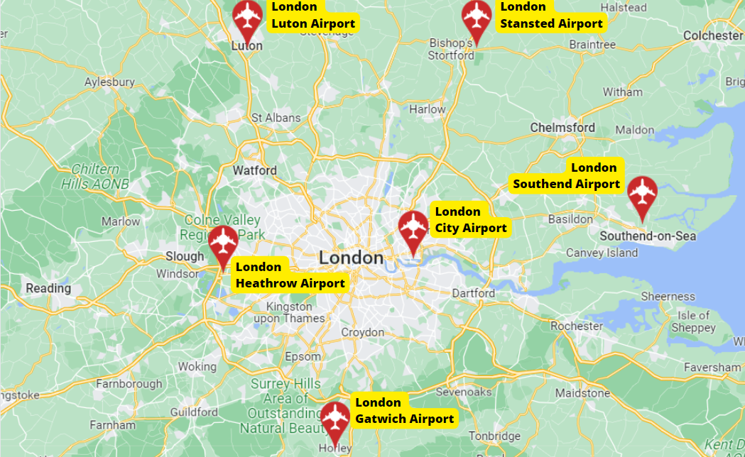 Names of Airport in London Uk