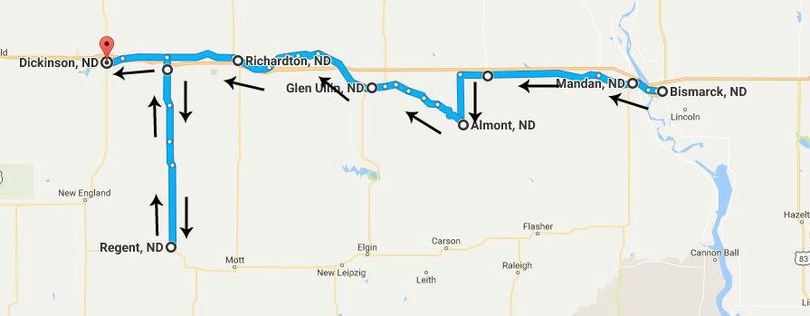 Enchanted Highway Map North Dakota