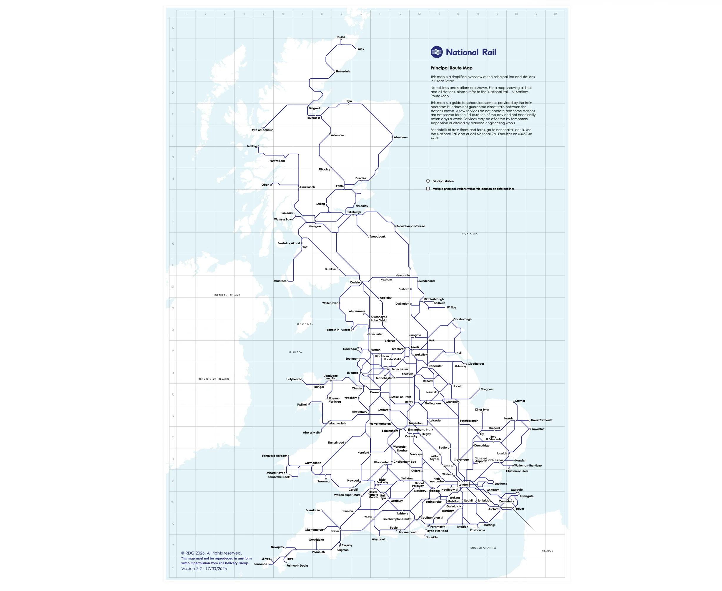 Map of Railway Lines in England