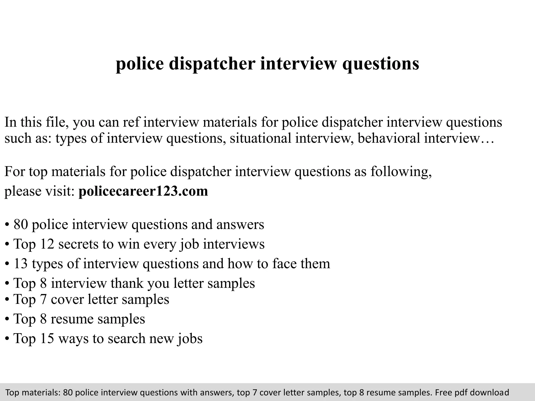 Dispatcher Interview Questions and Answers Pdf