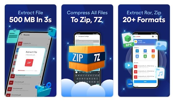 Software to Open Zip File in Android