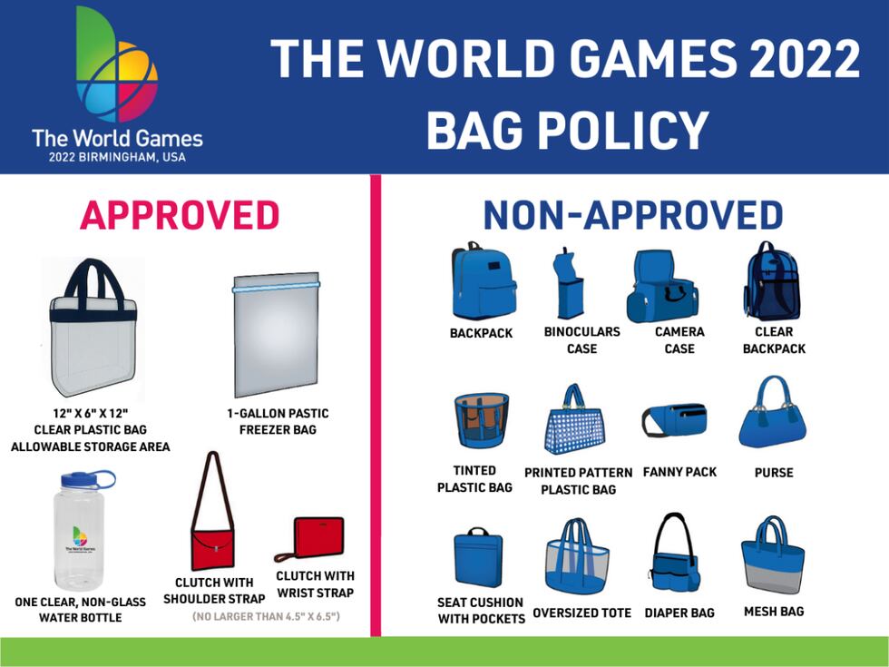 Blue White Game Bag Policy