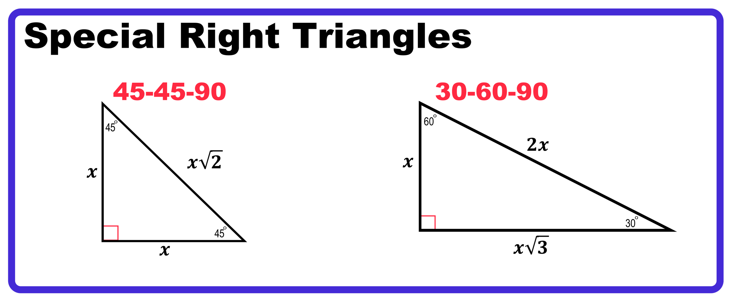 Special Right Triangles 30 60 90 Worksheet Answer Key