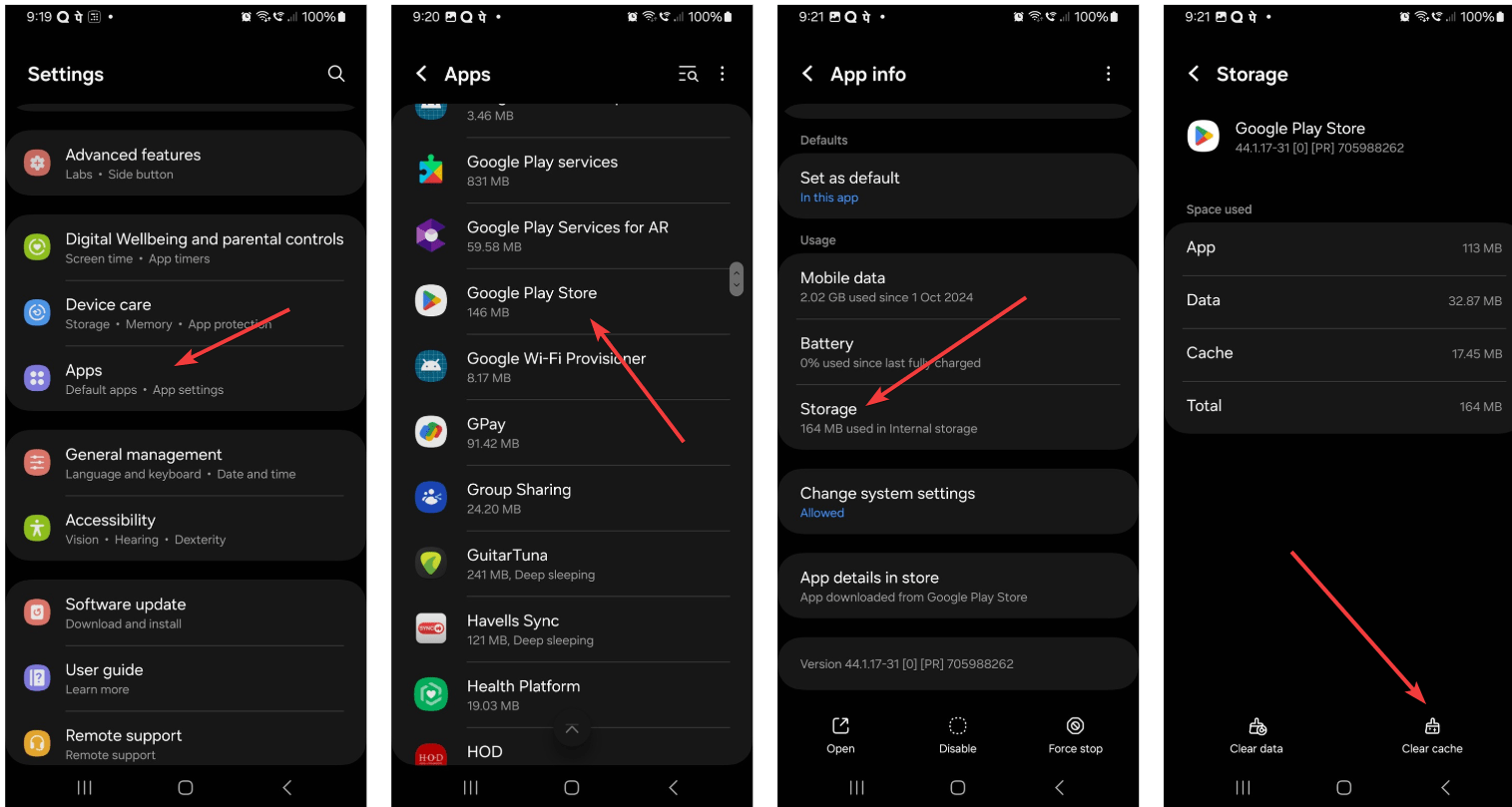 How to Clear Cache on Google Play
