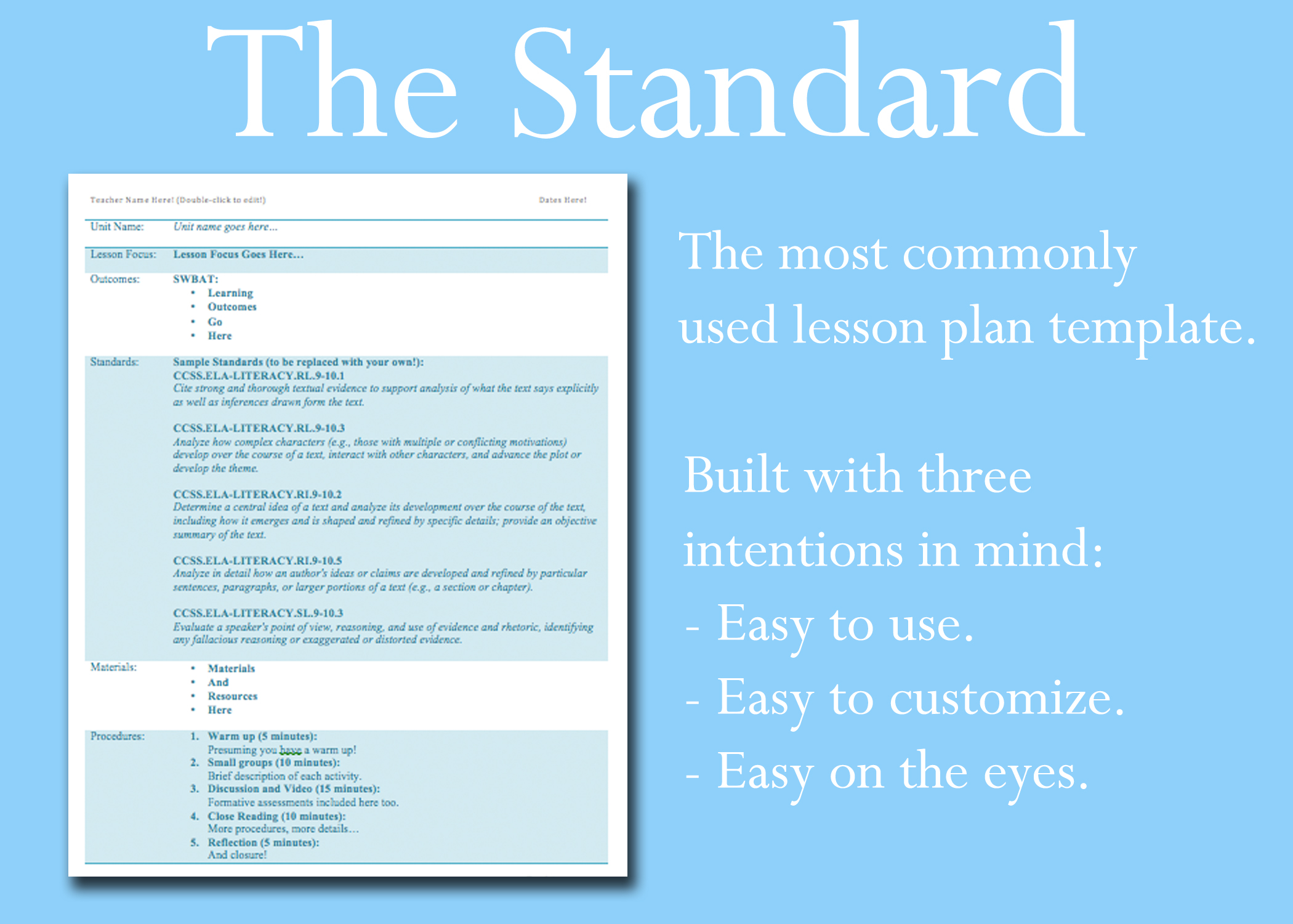 How to Write a Standard in a Lesson Plan
