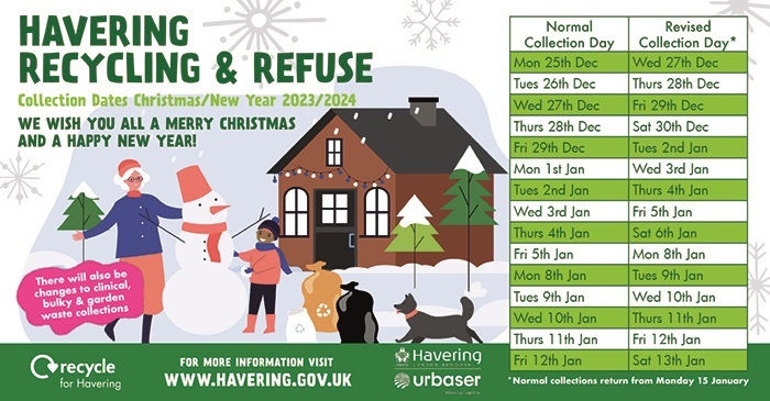 Havering Rubbish Collection Bank Holiday Dates