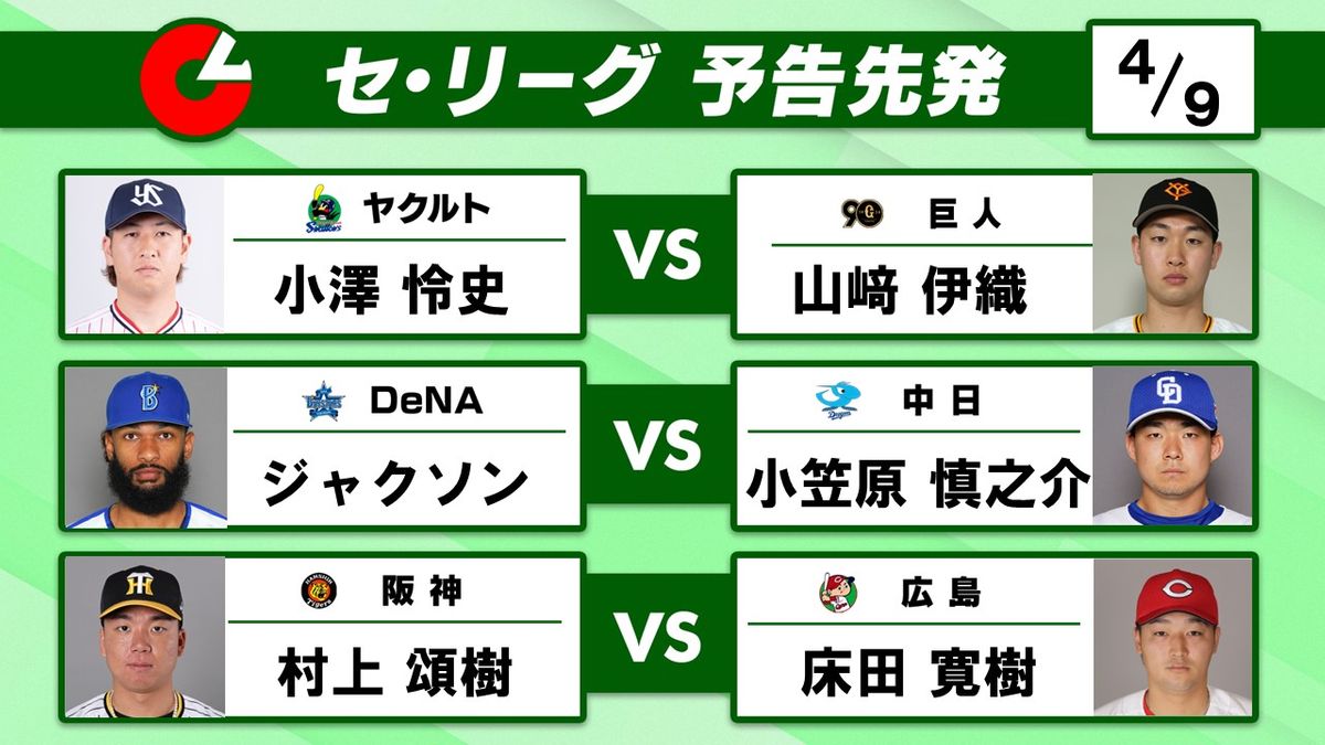 今日のセ・リーグ予告先発速報！エース激突の注目カードと勝敗予想