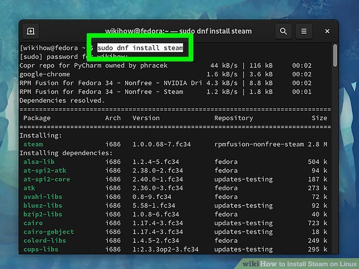 Downloading Steam on Linux