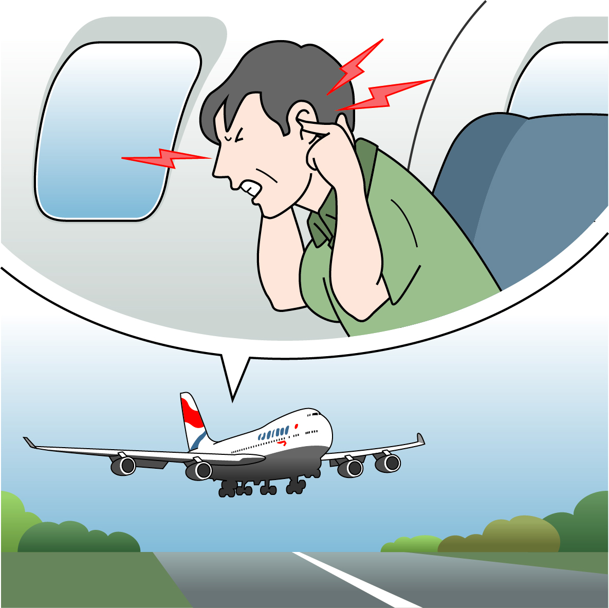 飛行機で耳が痛い激痛の原因と治し方！着陸時の対処法と耳抜き術