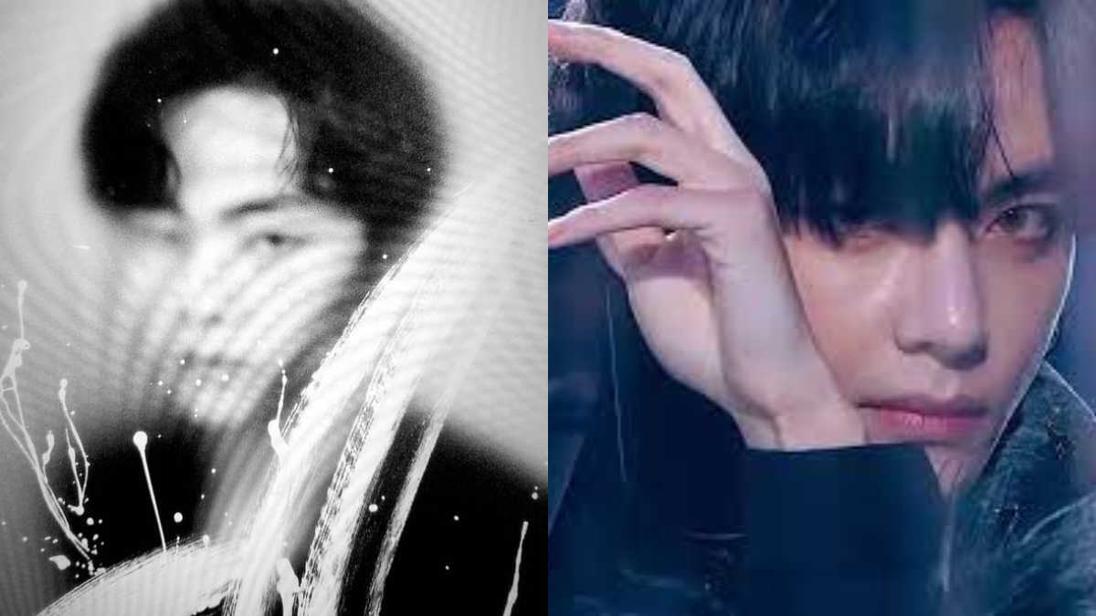 Kim Taehyung Hiding His Face Black and White Filter