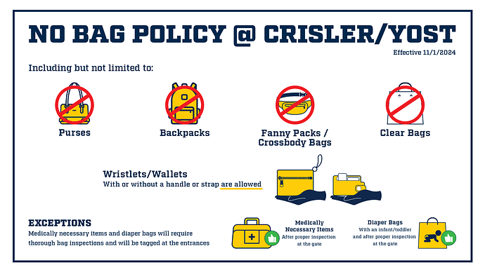Crisler Center Bag Policy