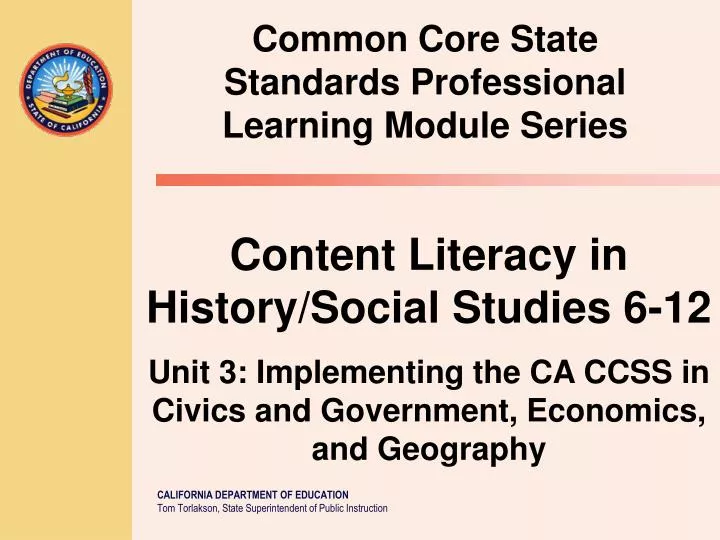 California Common Core Social Studies Standards