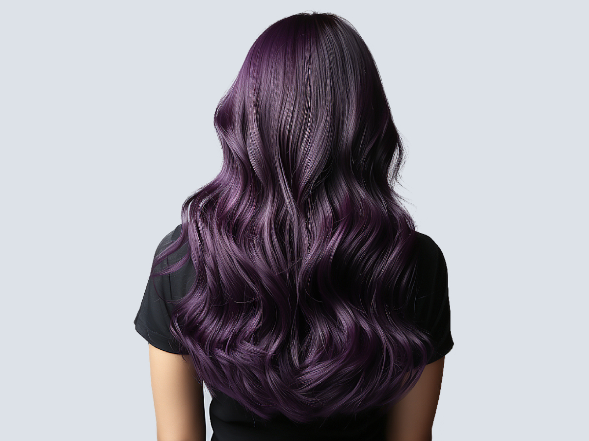 Dark Purple Hair Dye on Black Hair