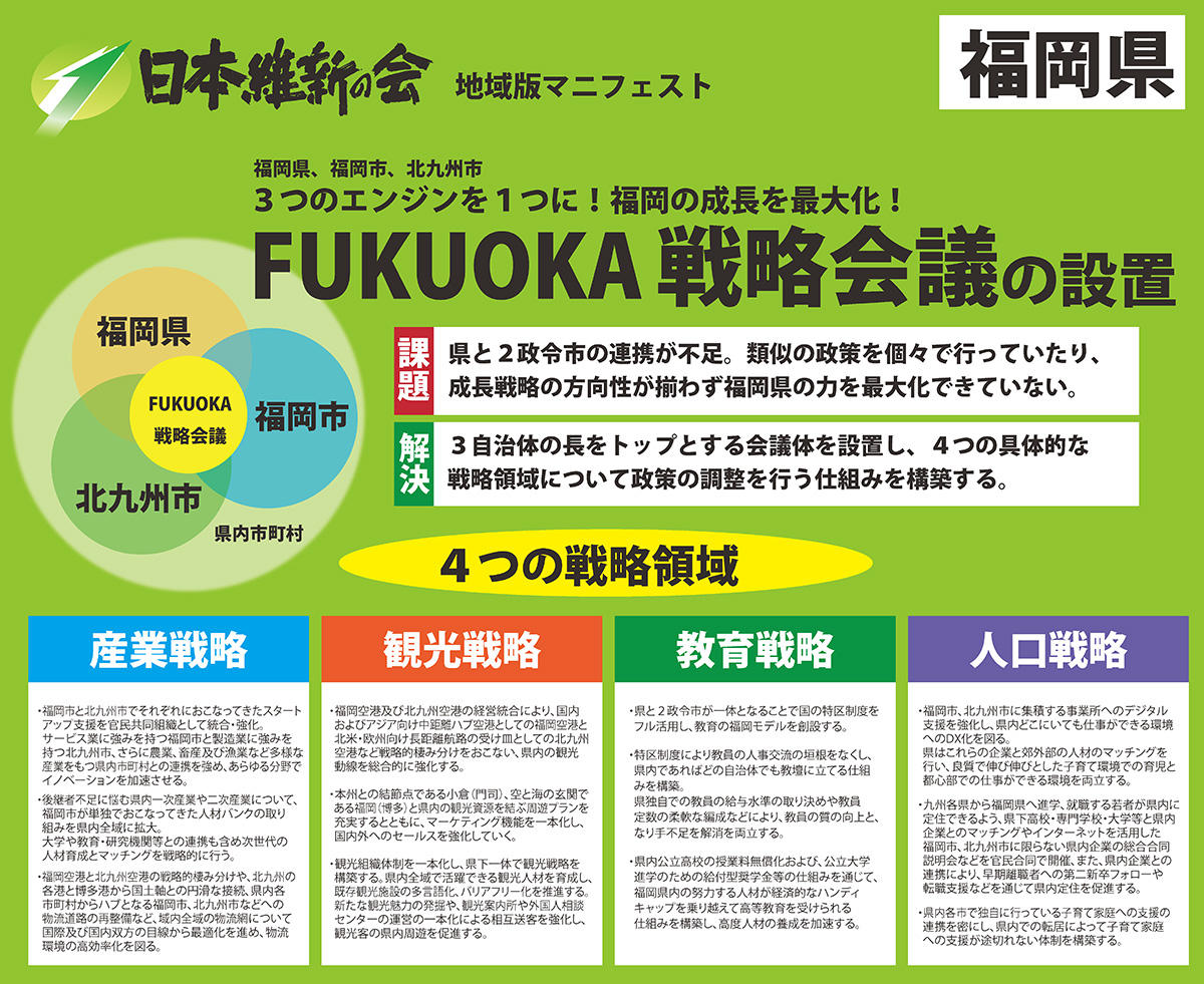 自公王国を崩せ！福岡維新の会が突っ込む次期衆院選の極秘攻勢