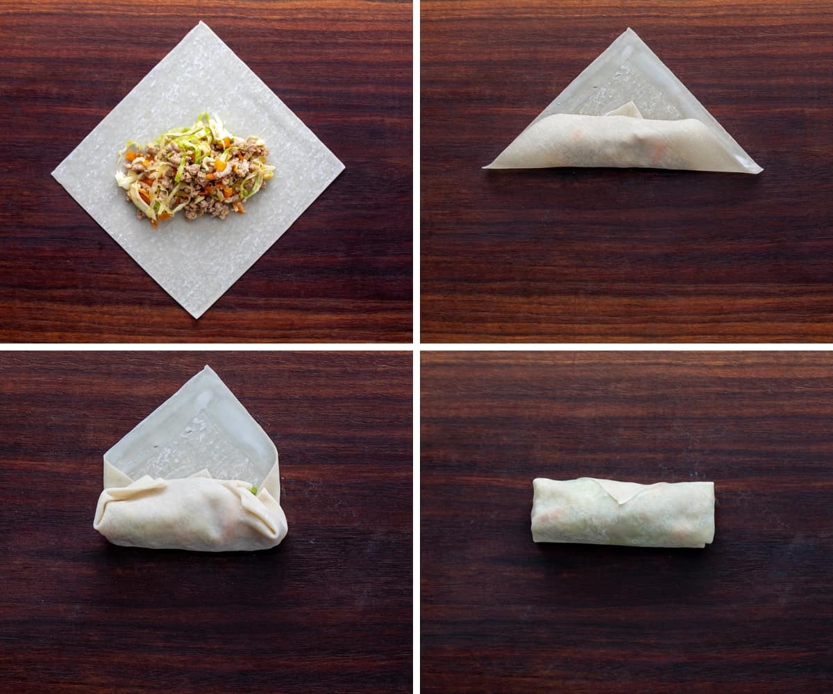 How to Roll an Egg Roll Wrapper