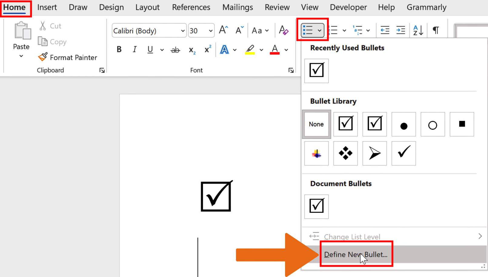 How to Add Checkable Box in Word