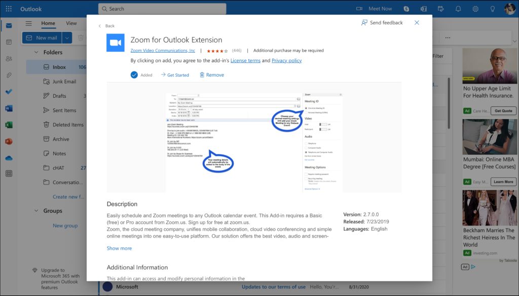 Integrating Zoom with Outlook