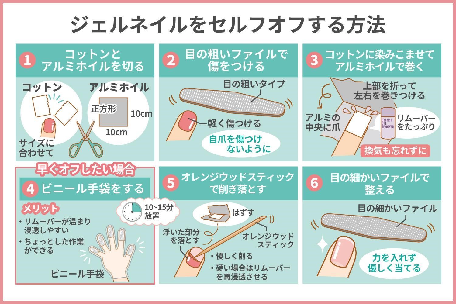 【2026年最新】爪を傷めないジェルネイルの落とし方完全ガイド