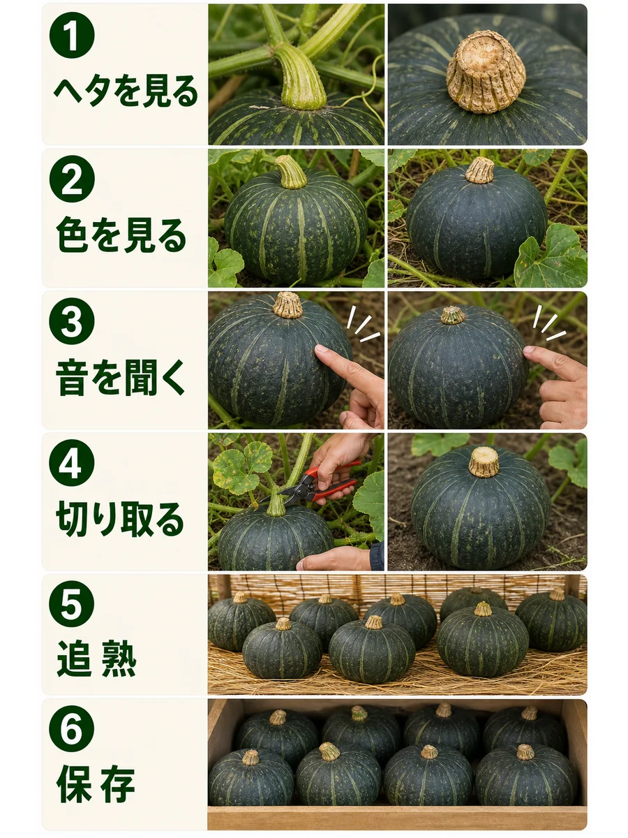 かぼちゃ収穫の目安と完熟サイン！甘さを最大化する追熟の極意
