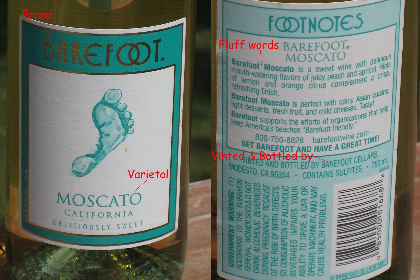 How Much Sugar in Barefoot Moscato