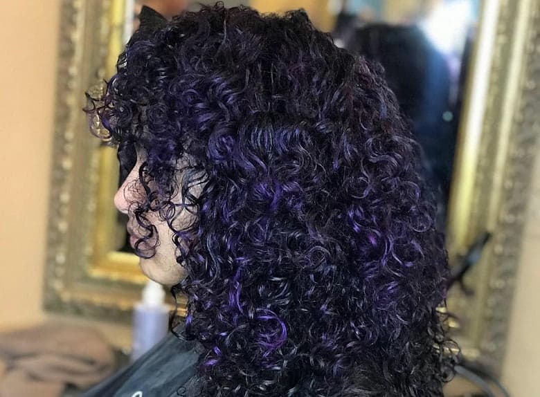 Purple Black Curly Hair