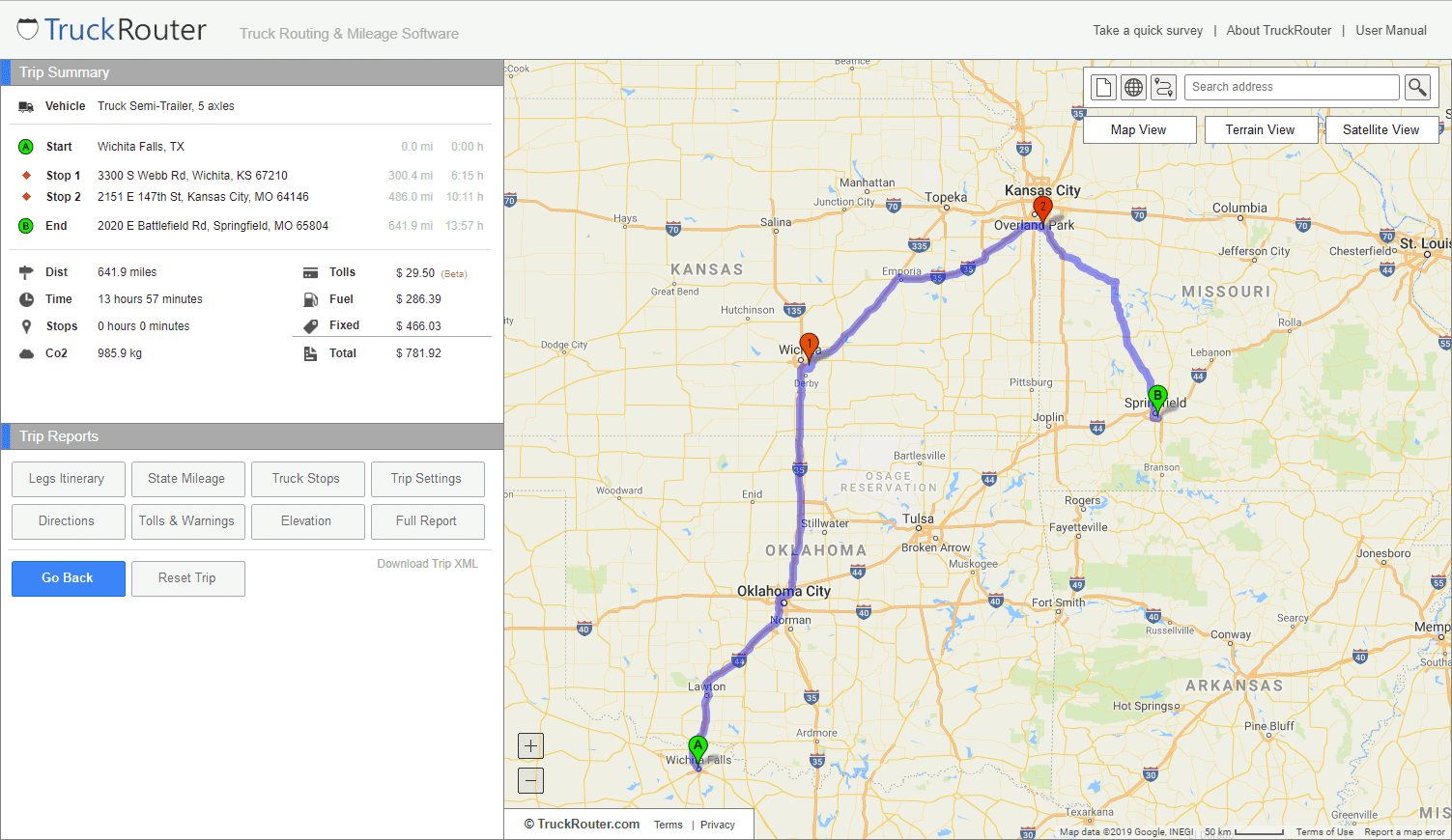 Free Truck Route Maps