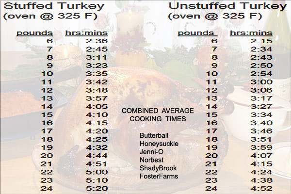 Cook Time for 16 Lb Stuffed Turkey