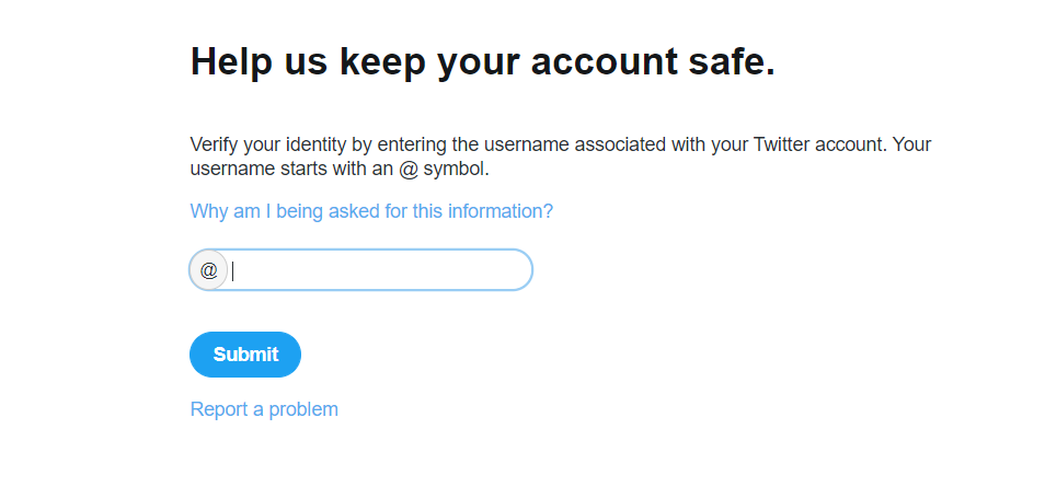 Forgot Username for Twitter