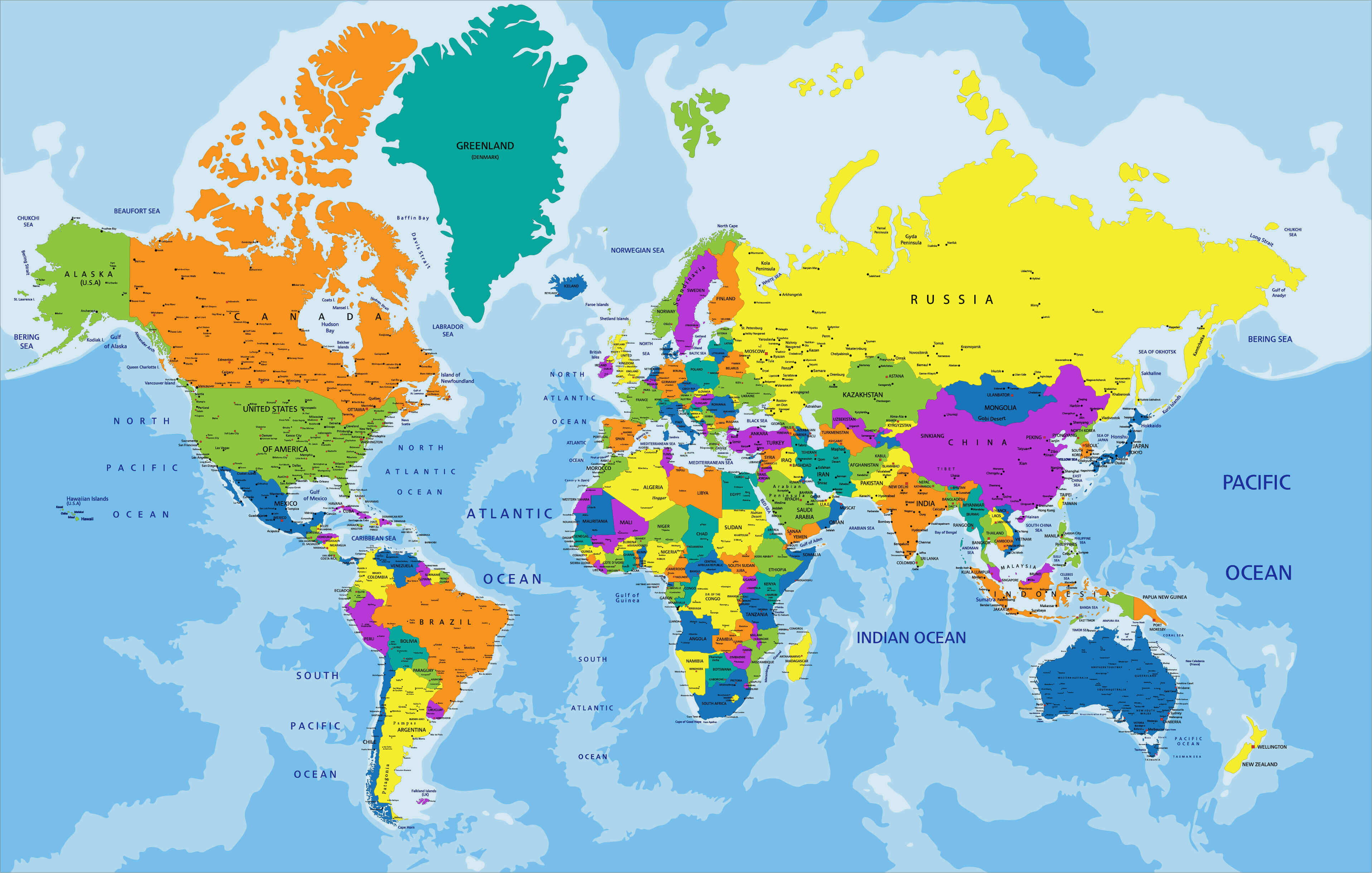 Political Map of the World High Resolution