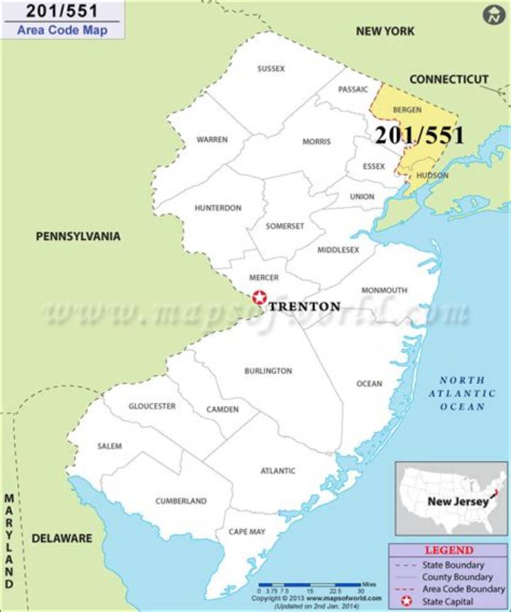 Location of 201 Area Code: Which Cities Use It?